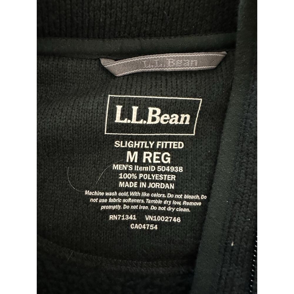 LL Bean Mens Medium Reg Sweater Full Zip Jacket Forest Green - Picture 6 of 8